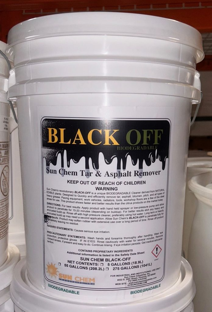 Sun Chem Black Off Tar & Asphalt Remover 5 gallon SunChemIndustries